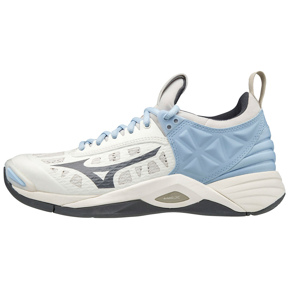 Zapatillas Voleibol Mizuno Wave Momentum Mujer Blancas/Gris Oscuro Outlet MJNB-83619